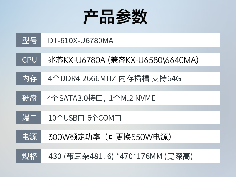 PA视讯网国产化工控机,工业控制计算机,DT-610X-U6780MA